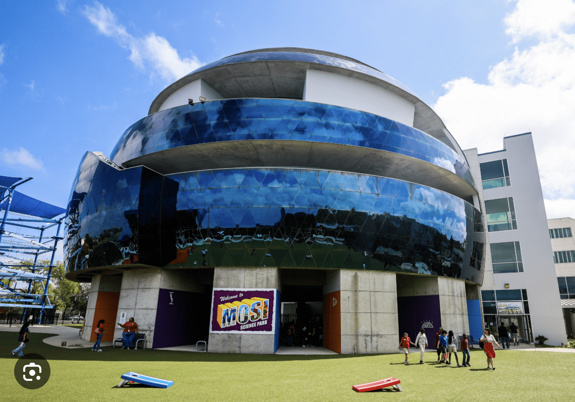 Exterior of the Museum of Science and Industry (MOSI) in Tampa, Florida.